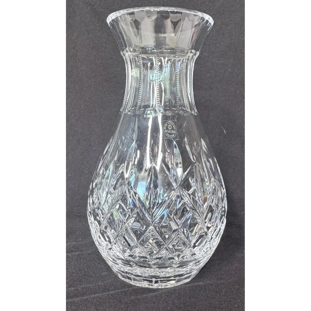 Lead Crystal Vase Hand Crafted Diamond Cut Glass 24% PbO Celery Vase